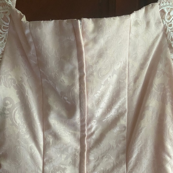 Vintage Scott McClintock Light Pink/Peach Off the Shoulder Jacquard Dress - Picture 6 of 10
